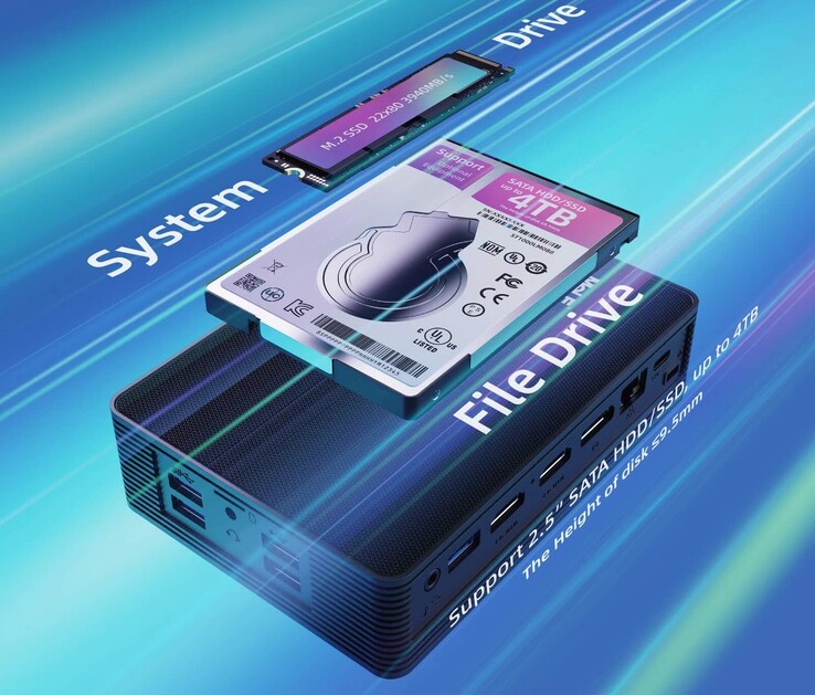 Bár apró méretű, a MeLE Quieter HD mini PC-ben helyet kap egy 2,5 hüvelykes SATA-meghajtó.