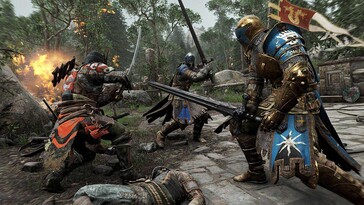 Kép a For Honor játékból, amely lovagok harcát mutatja. (Kép forrása: Steam)