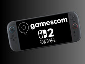 Nintendo Switch 2 a Gamescom logójával (Kép forrása: Gamescom, Nintendo of America szerkesztéssel)