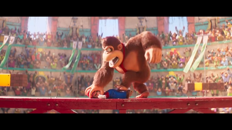 Mario és Donkey Kong harcol a The Super Mario Bros. filmben (Kép forrása: screenshot, UIP Singapore)