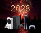 Xbox és PS5 konzolok 2028-as háttérben