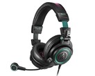 Az Audio-Technica Hatsune Miku ATH-M50xSTS-USB MIKU fejhallgatót Miku dizájnelemek díszítik. (Kép forrása: Audio-Technica)
