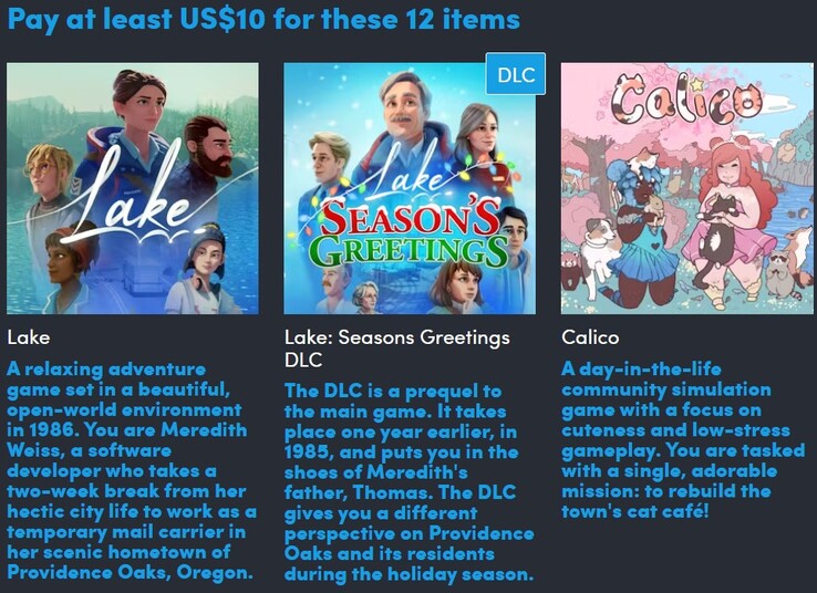 Dekoratív kép. A harmadik szint összesen 12 elemet tartalmaz (Kép forrása: Humble Bundle)