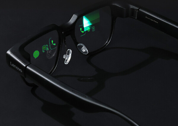 A Lenovo Visual AI Glasses az első olyan szemüveg, amely a gyanta diffrakciós hullámvezető technológiát használja. (Kép forrása: Lenovo) 