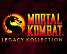 Mortal Kombat: Legacy Kollection logója az ikonikus sárkány emblémával, vörös és sárga színátmenetes szöveggel, sötét, repedezett háttérrel (Kép forrása: Warner Bros. Games / NetherRealm Studios)