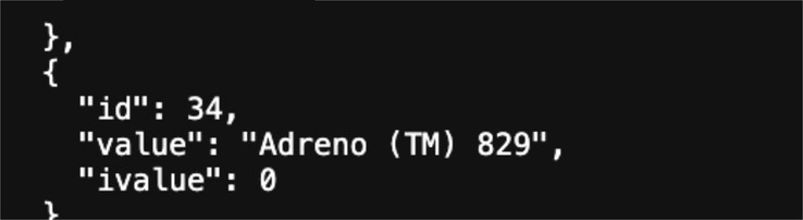 A Snapdragon 8 Gen 5 a Qualcomm Adreno 829 GPU-jával rendelkezik. (Kép forrása: Geekbench)