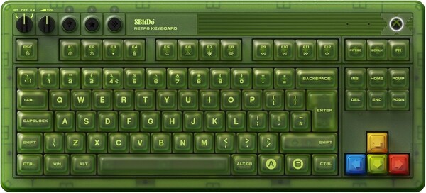 8BitDo Retro 87 mechanikus billentyűzet Xbox Edition UK elrendezés. (Kép forrása: 8BitDo)