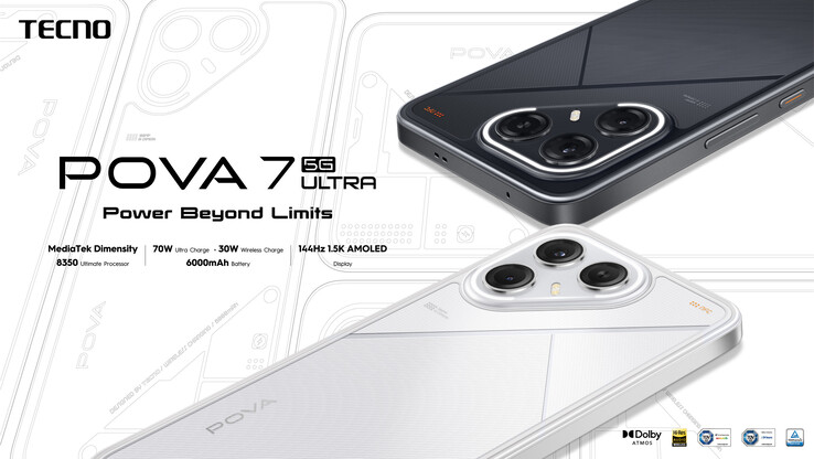 A Tecno Pova 7 Ultra 5G 6,78 hüvelykes 1,5K AMOLED kijelzővel rendelkezik (Kép forrása: Tecno)