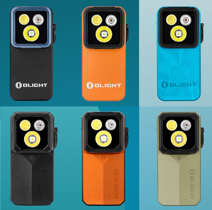 Az Olight Oclip 2 Pro (felső) fekete, narancssárga vagy tengerkék színben kapható, míg az Oclip 2 Ultra (alsó) onyx fekete, borostyánnarancs vagy olíva zöld színben kapható.