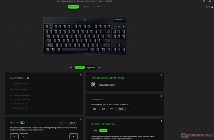 A BlackWidow V4 HyperSpeed TKL Synapse testreszabása