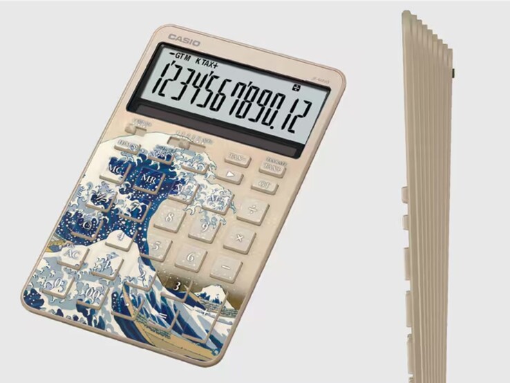 A Casio Hokusai ihlette JF-M200-TJ-KHK számológép. (Kép forrása: Casio)