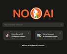 A DuckDuckGo "No AI" feliratot a keresőmotor jól láthatóan megjeleníti