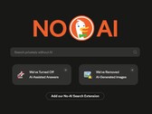 A DuckDuckGo "No AI" feliratot a keresőmotor jól láthatóan megjeleníti