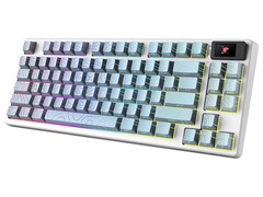 MSI Forge GK600 TKL Wireless Topo Blue kiadás rétegelt topográfiai kontúrokkal a kék PBT billentyűzetkupakokon. (Kép forrása: MSI)
