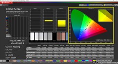 CalMAN ColorChecker (Profil: Natív, Cél színtér: P3)