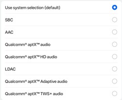 Elérhető Bluetooth audio codec-ek