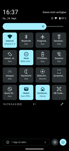 Sony Xperia 10 VIII: Gyorsbeállítások