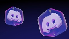3D-s, áttetsző kocka ikonok a Discord Clyde logóval