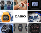 Májusban számos órával bővült a Casio online áruháza. A képen - 9 különböző, ebben a hónapban bevezetett modell egy képen, középen a Casio logóval. (Kép forrása: Casio - Szerk.)