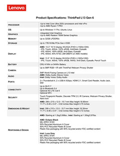 A ThinkPad L13 Gen 6 legfontosabb adatai (Kép forrása: Lenovo)