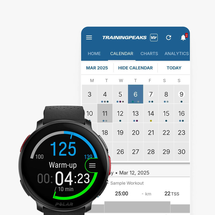 A Polar és a TrainingPeaks integrációja már elérhető. (Kép forrása: Polar)