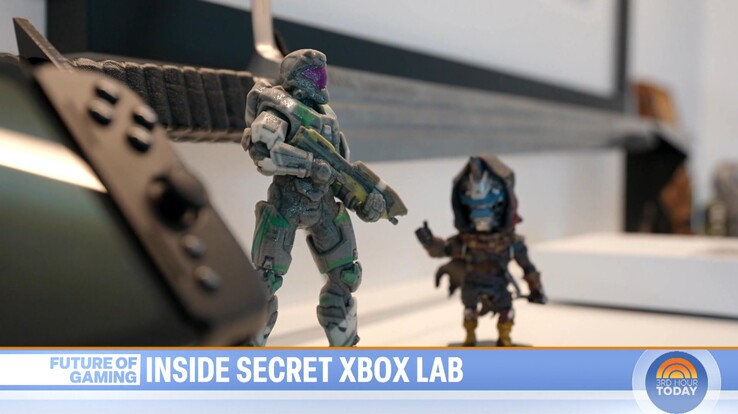 Xbox kézi konzol az Xbox laborban az NBC Today interjúja során (Kép forrása: screenshot, NBC Today)