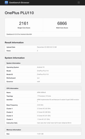 (Kép forrása: Geekbench)