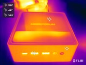 Minisforum Venus Series NAB9 a stresszteszt során (fent)