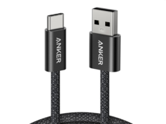 Az Anker Zolo USB-A USB-C kábel (a képen) 48 szálból álló fonott köpennyel készült, és több mint 10 000 hajlítást bír ki. (Kép forrása: Amazon/Anker)