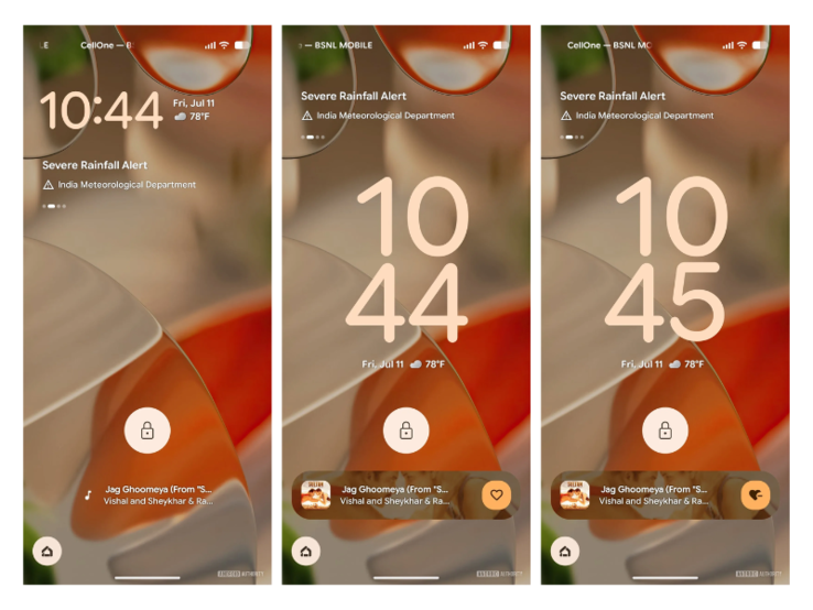 Pillanatképek a továbbfejlesztett Most lejátszás funkcióról. (Kép forrása: Android Hatóság)