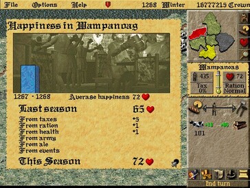 A képen: Egy játékmenet-képernyőkép a Lords of the Realm II-ből.
