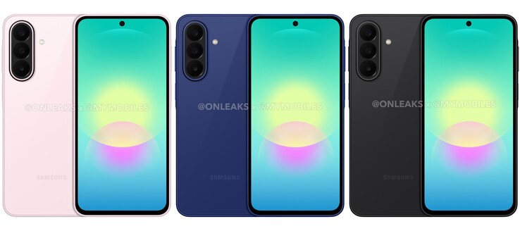 Hivatalosnak tűnő Galaxy A27 renderek. A Galaxy A27 várhatóan világos rózsaszín, kék és fekete színben kerül forgalomba.