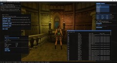 A TombForge szerkesztő felülete egy tesztjelenetet mutat, amely in-engine renderelt, anyag és eszköz panelek láthatóak (Kép: Tiernan Watson via X)