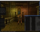 A TombForge szerkesztő felülete egy tesztjelenetet mutat, amely in-engine renderelt, anyag és eszköz panelek láthatóak (Kép: Tiernan Watson via X)
