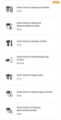 Néhány a Combos (kép forrása: screenshot DJI shop)