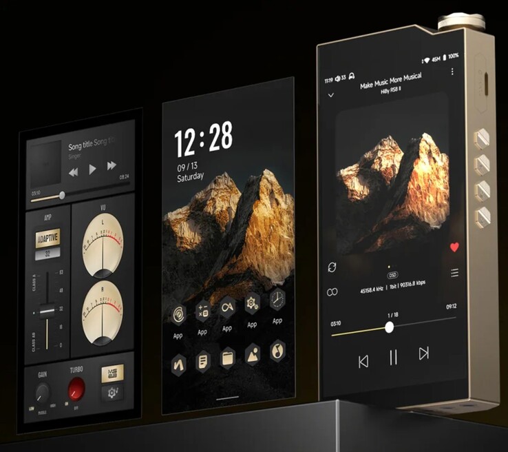 A HiBy RS8 II DAP a HiByOS-t futtatja, a Android 13 hanglejátszásra optimalizált, testreszabott változatát. (Kép forrása: HiBy)