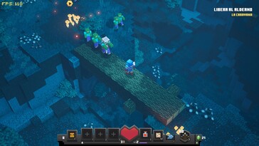 A képen: Játékmenet-képernyőkép a Minecraft Dungeons játékból.