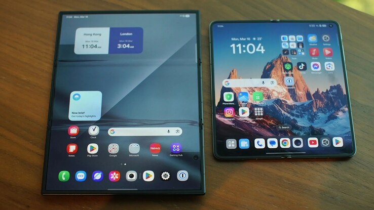 Az Oppo Find N6 vs Samsung Galaxy Z TriFold kijelző gyűrődése.