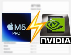 Apple Az M5 Pro nem tudja tartani a lépést az RTX 5060 laptop GPU-val a Geekbench OpenCL-ben.