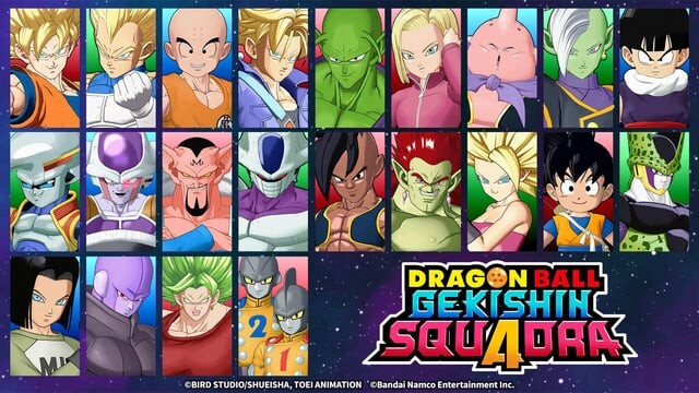 Képernyőkép a Dragon Ball Gekishin Squadra karakterválasztó képernyőjéről. (Kép forrása: Bandai Namco)