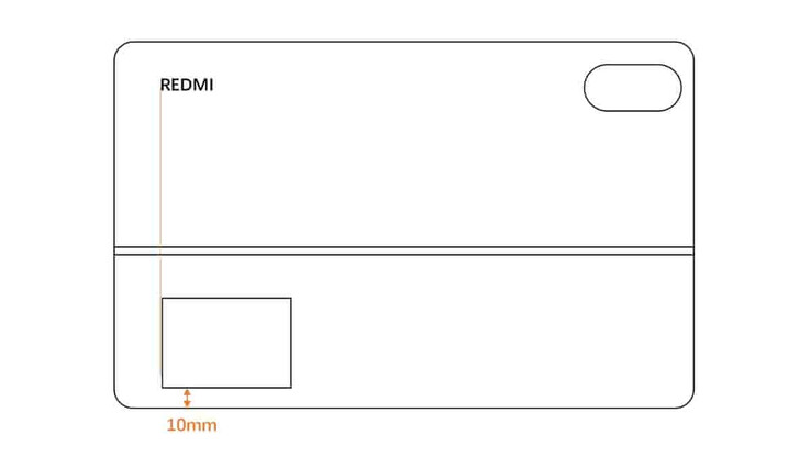 A Redmi Pad 2 Pro opcionális billentyűzetkiegészítőjének sematikus rajza hátulról. (Kép forrása: via TheTechOutlook)