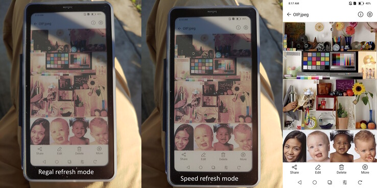 Regal vs Speed üzemmódok közvetlen reggeli napfényben.
