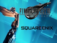 Final Fantasy 7 Remake logó a The Game Awards szobor mellett (Kép forrása: The Game Awards, Square Enix szerkesztéssel)