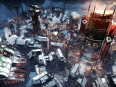 A Frostpunk című játékban egy várost ábrázoló kép.