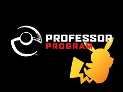 A Pokemon Professor Program logója, Pikachu sziluettjével a háttérben
