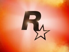 A Rockstar Games logója narancssárga és piros háttérrel (Kép forrása: Rockstar Games)