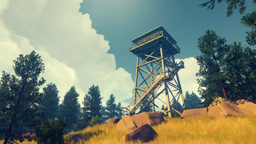 Kép a Firewatch játékból, amely egy kilátótornyot ábrázol. (Kép forrása: Steam)