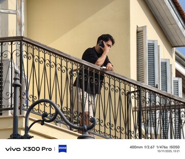 Vivo X300 Pro 400 mm tele-konverterrel.