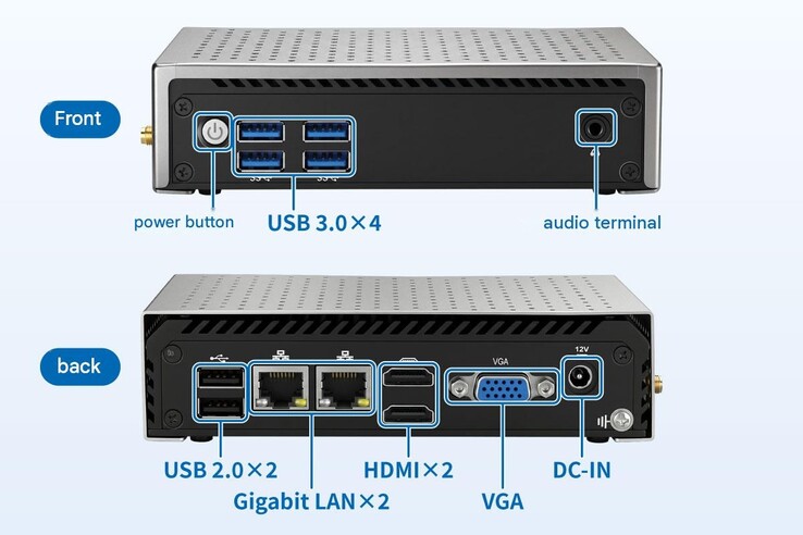 A Links LNE6412 mini PC egész jó portválasztékkal rendelkezik.