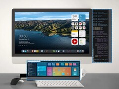 A kijelző az elsődleges fő monitor mellé vagy alá szerelhető (Kép forrása: PinRuis)